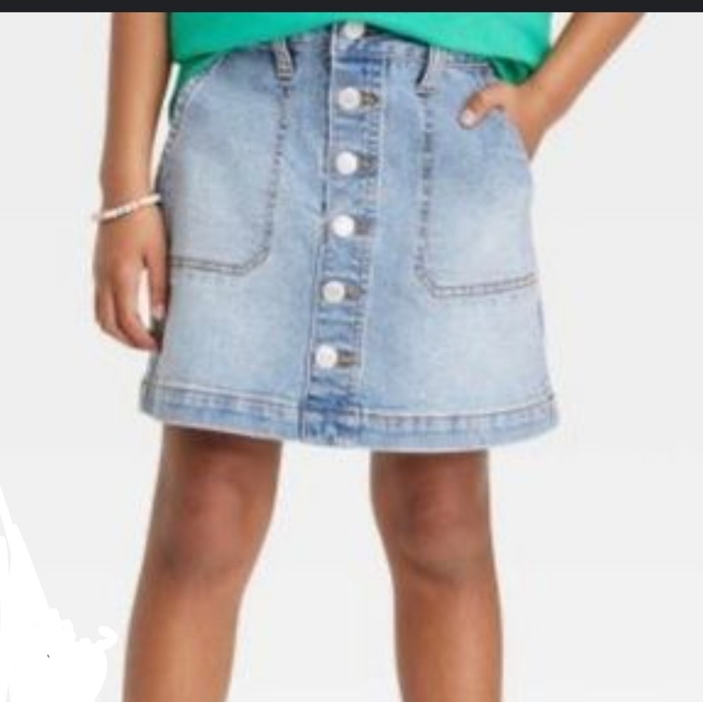 Cat & Jack Light Blue Super Strech High Rise Denim Skirt Size Medium/8